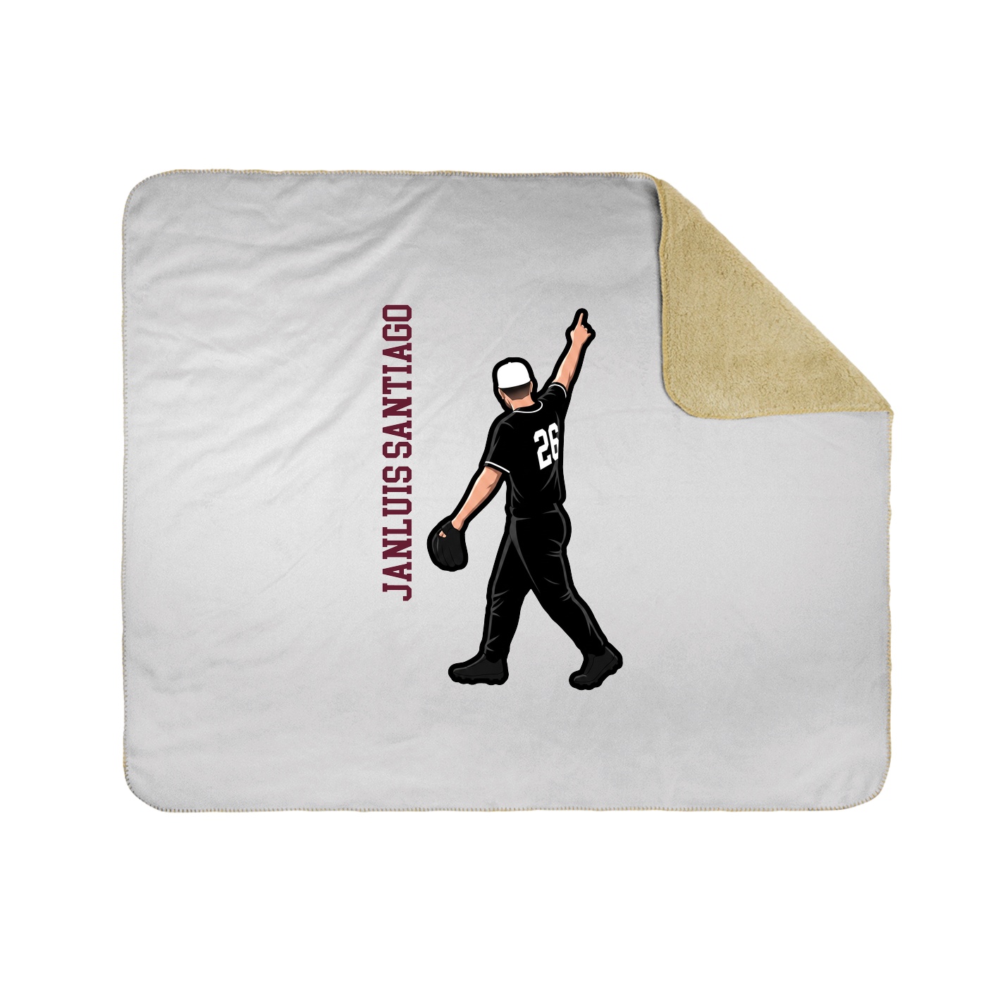Throw Blanket — Name Vertical in White