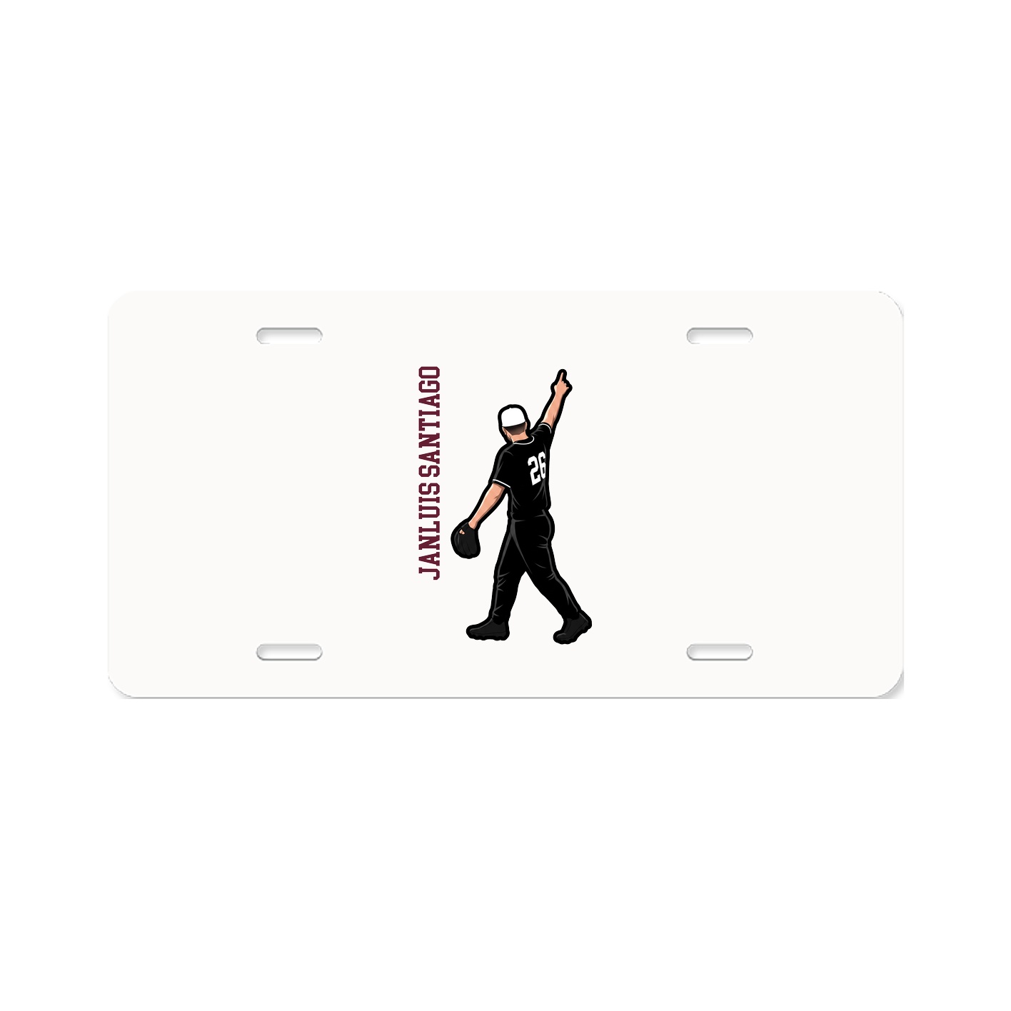 License Plate — Name Vertical in Classic