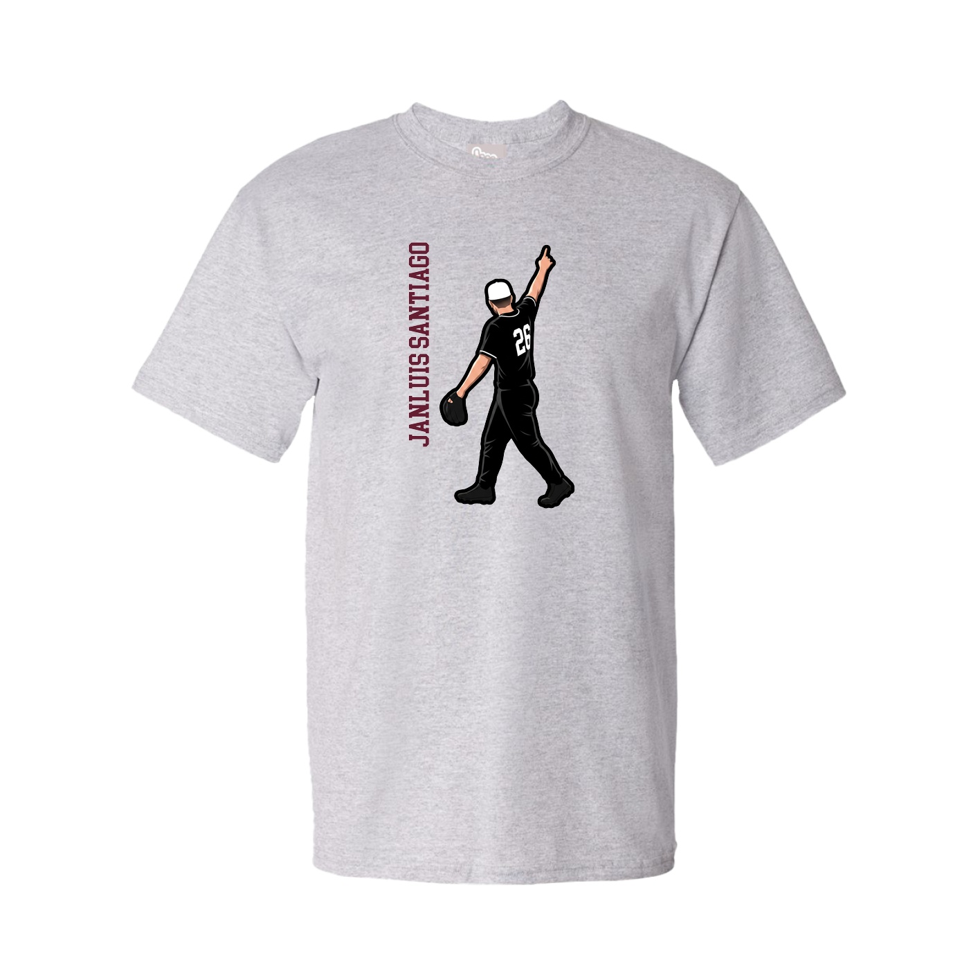 Tee — Name Vertical in Grey