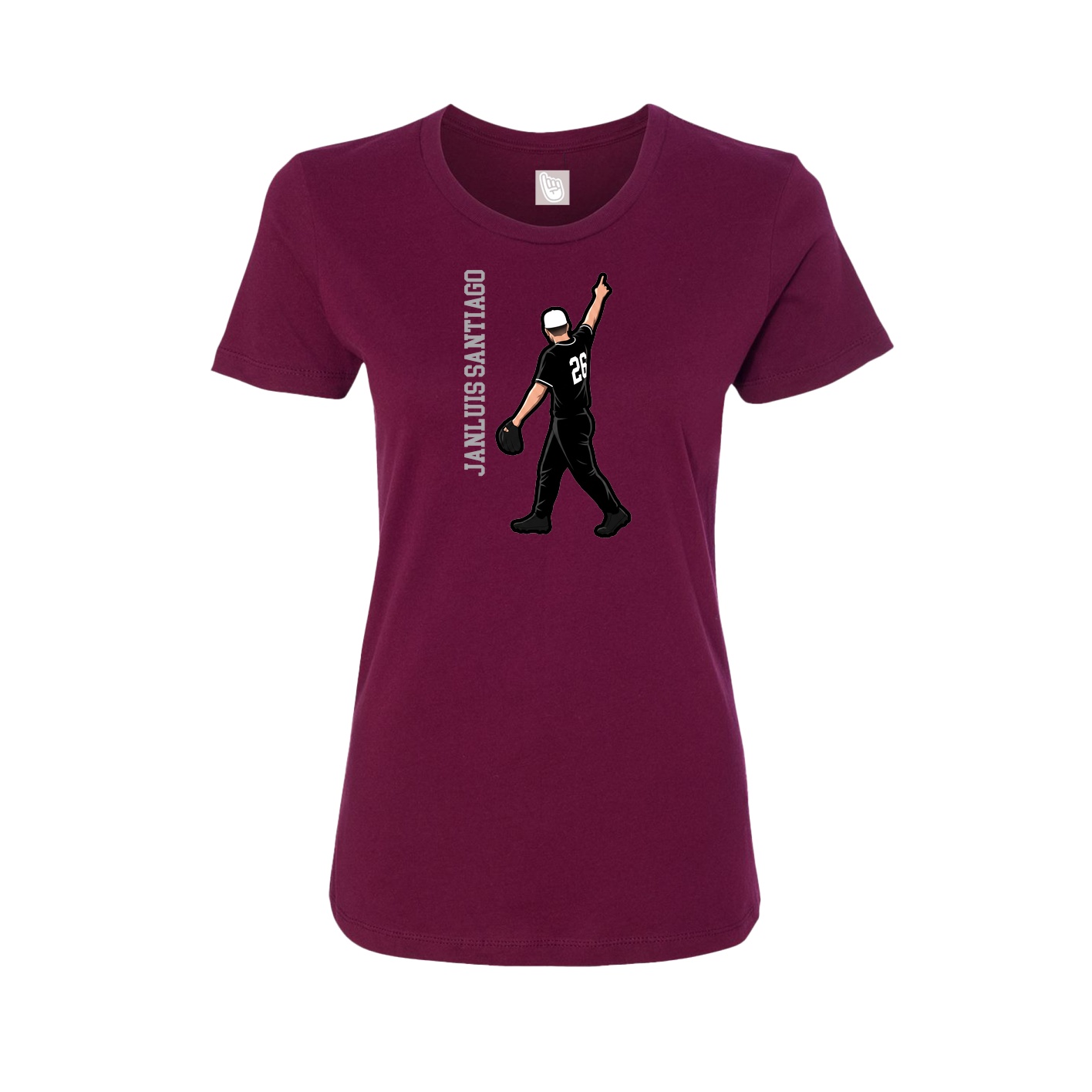 Womens Tee — Name Vertical in Maroon