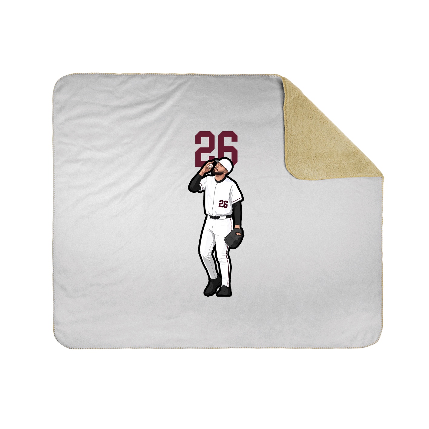 Throw Blanket — Number Top in White