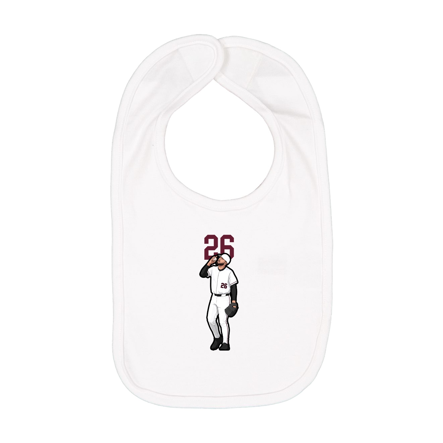 Infant Bib — Number Top in White