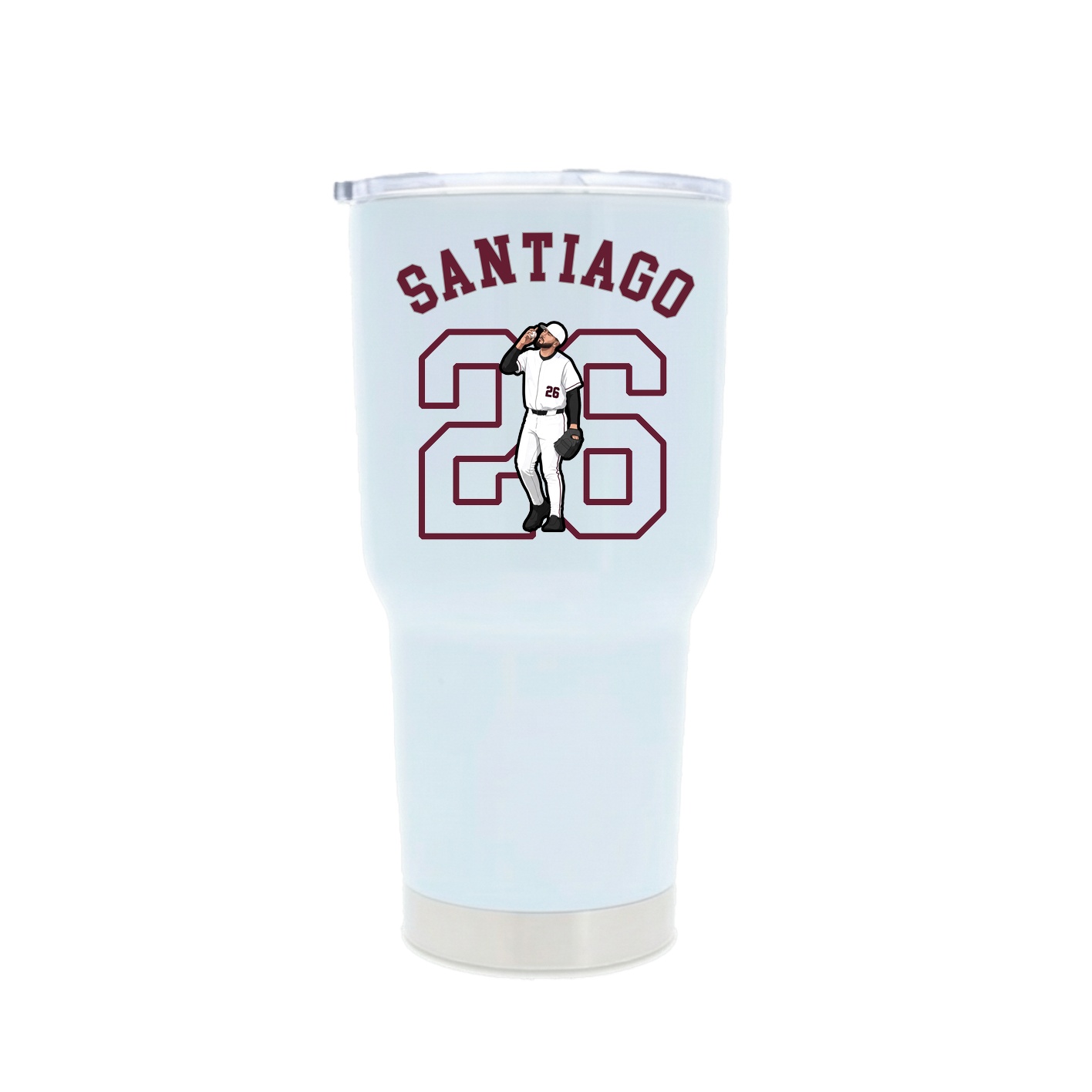 30oz Stainless Steel Tumbler — Shirsey Arch in White
