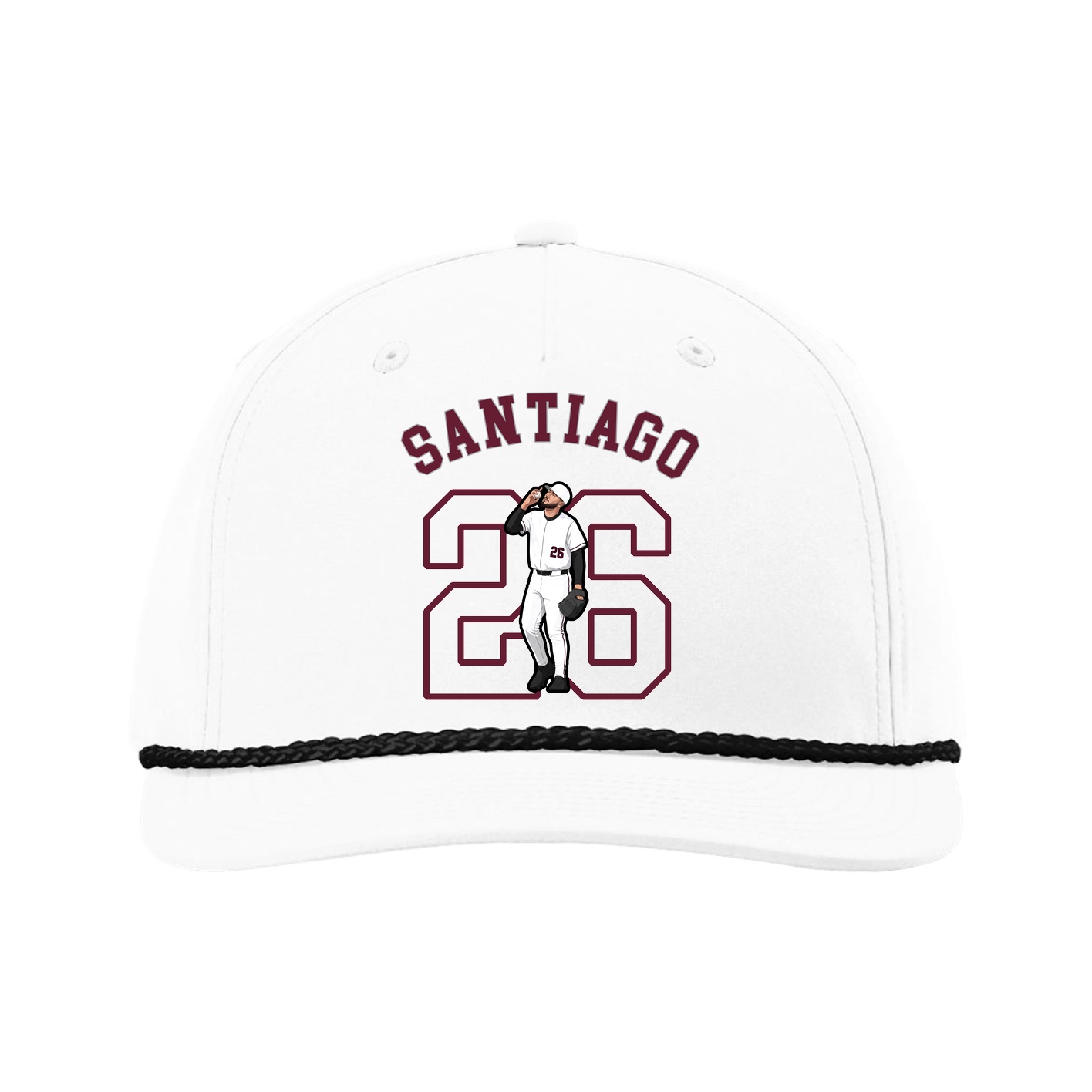 Five-Panel Classic Rope Cap — Shirsey Arch in White
