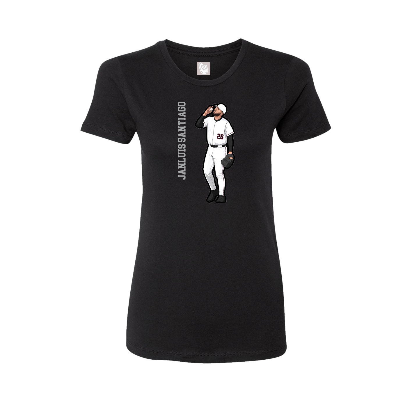 Womens Tee — Name Vertical in Black