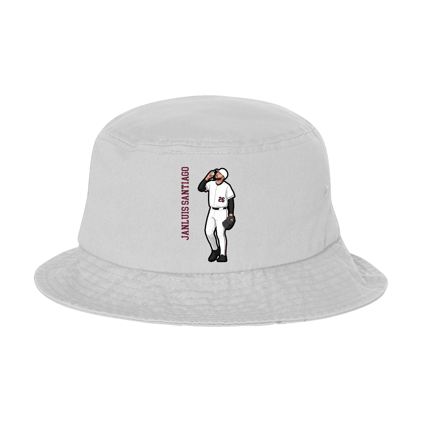 Bucket Cap — Name Vertical in White