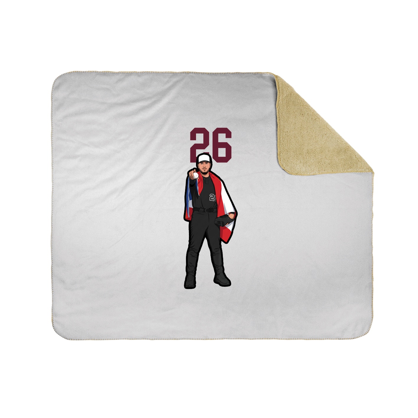 Throw Blanket — Number Top in White
