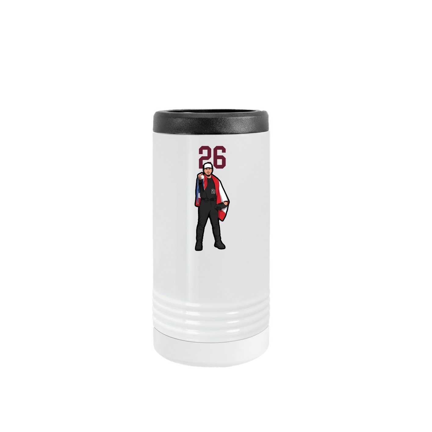 Slim Beverage Holder — Number Top in White