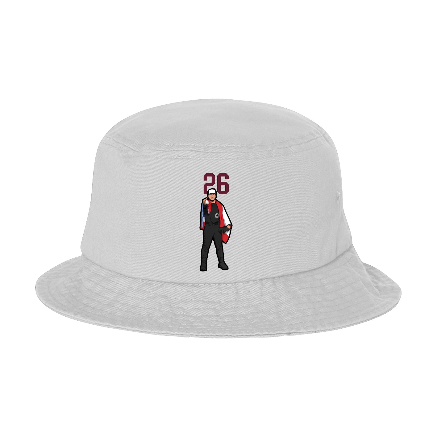 Bucket Cap — Number Top in White