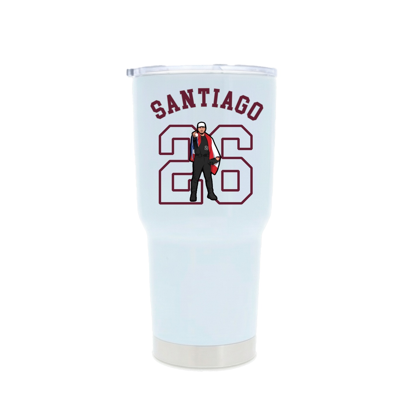 30oz Stainless Steel Tumbler — Shirsey Arch in White