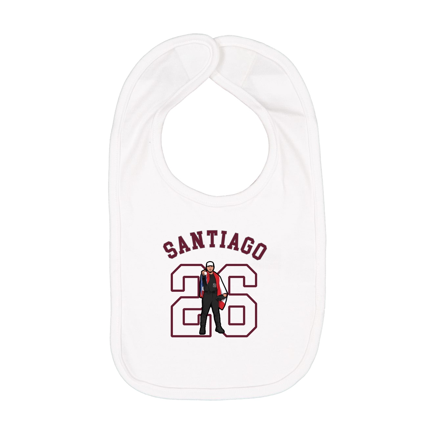 Infant Bib — Shirsey Arch in White