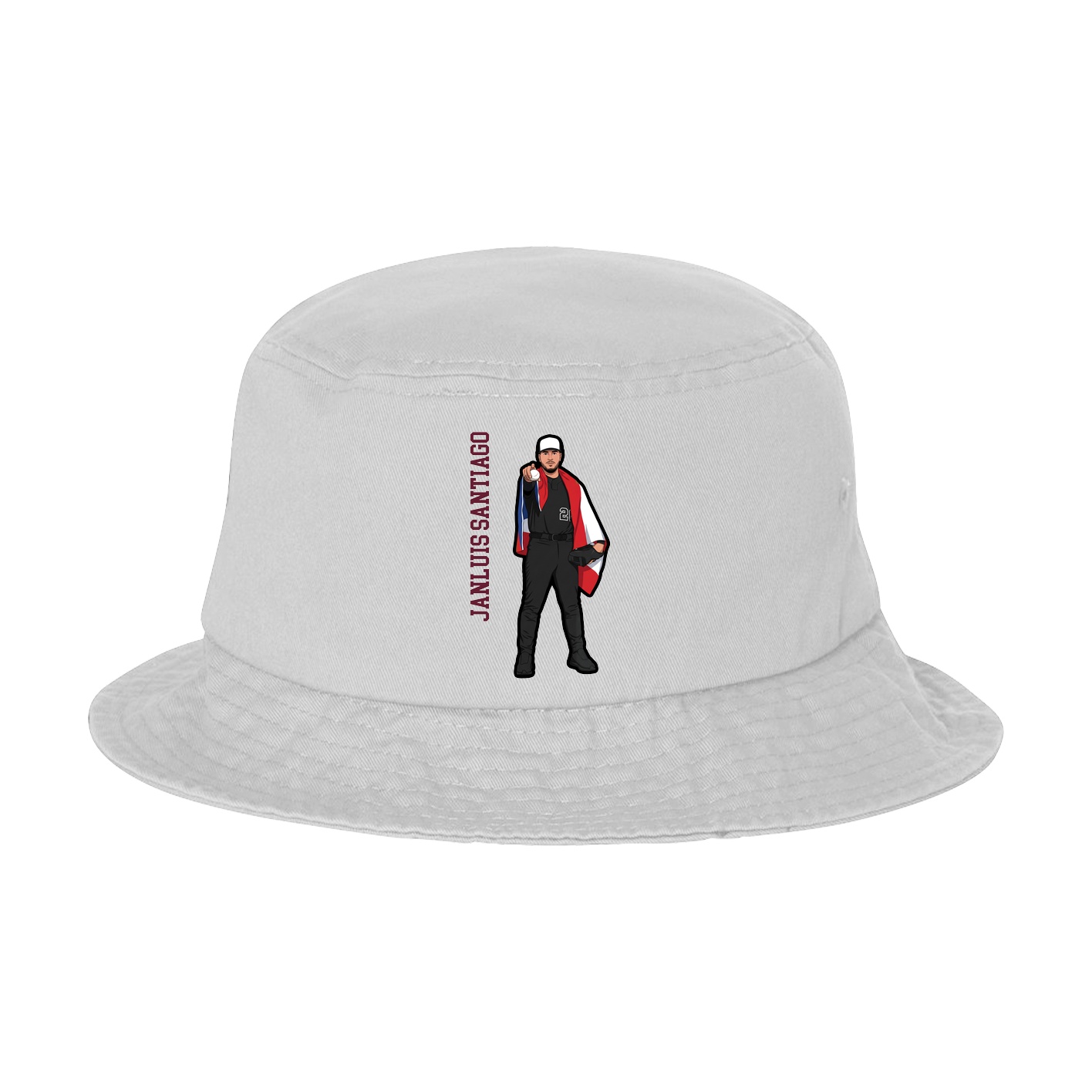 Bucket Cap — Name Vertical in White