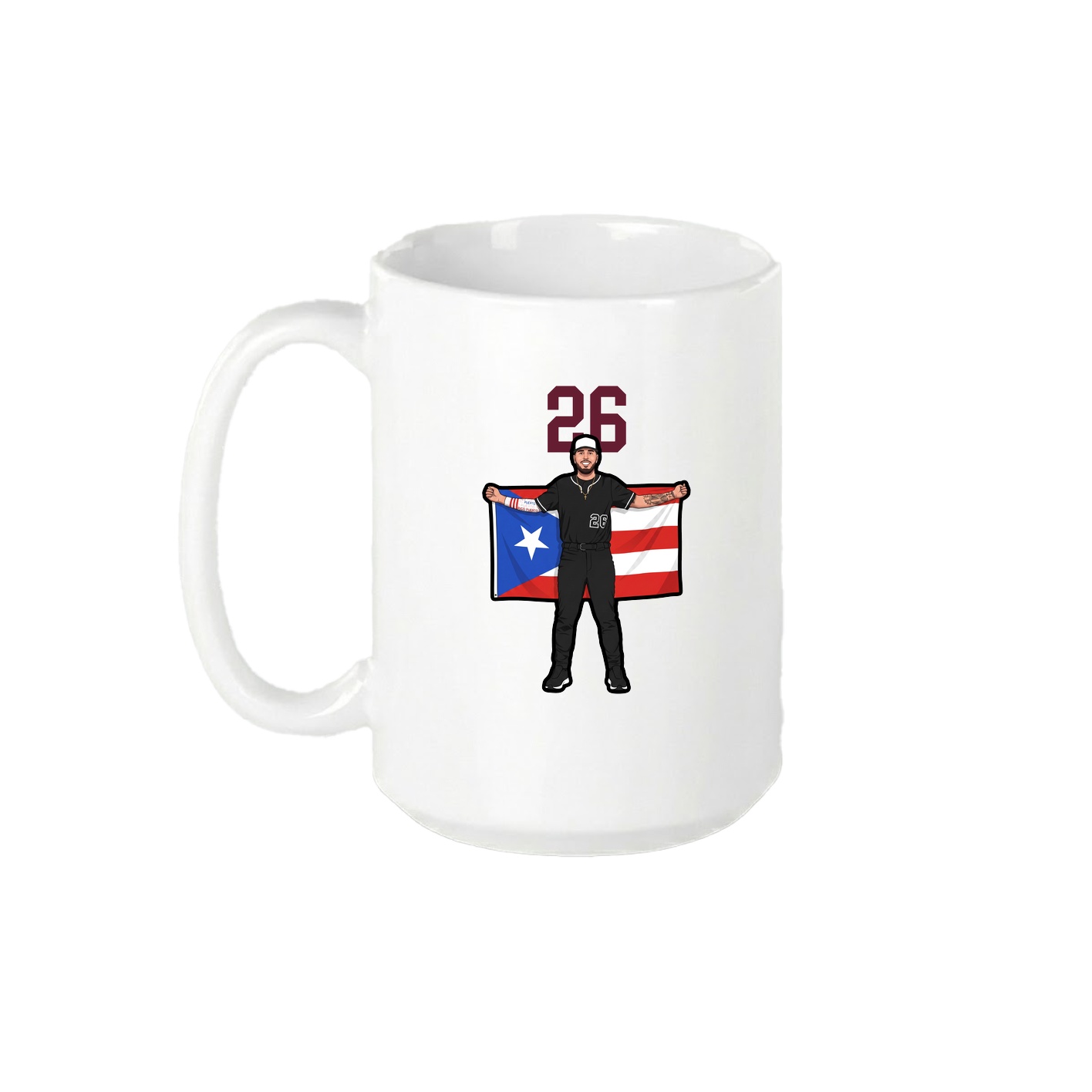 15oz Coffee Mug — Number Top in White