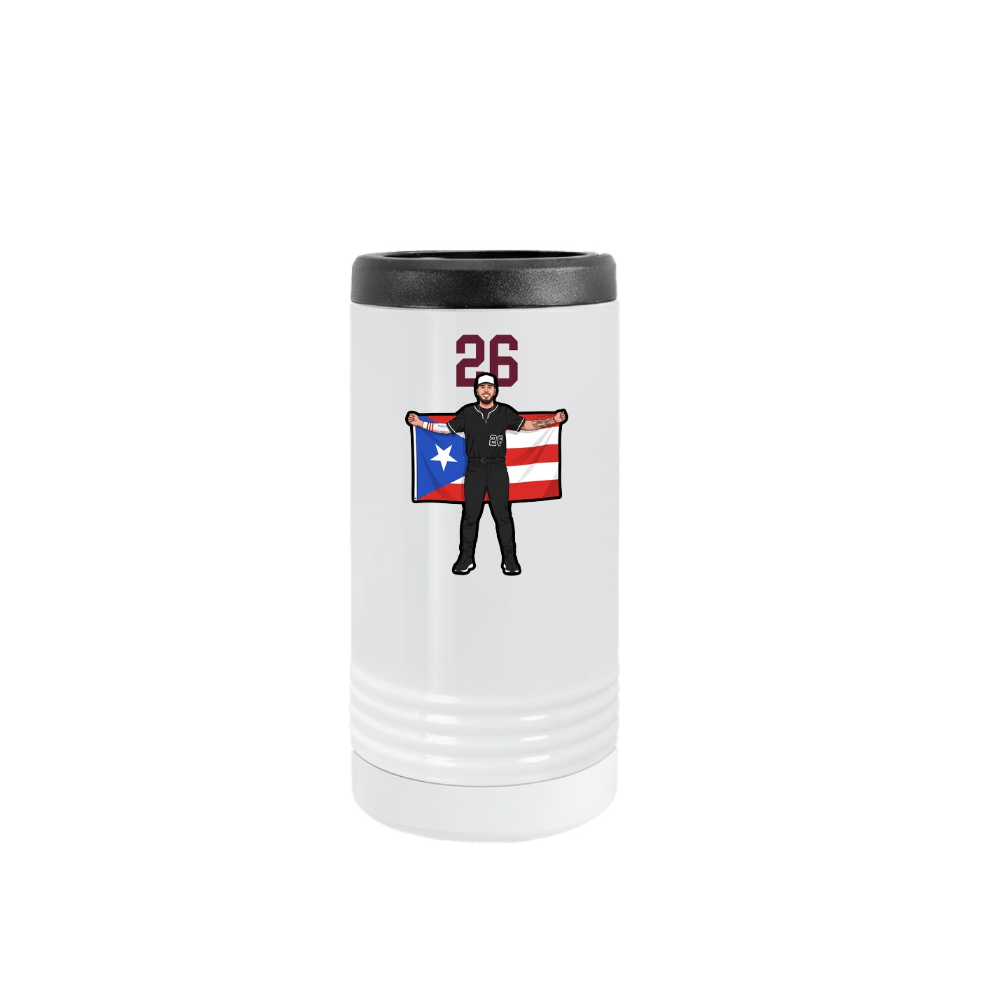 Slim Beverage Holder — Number Top in White