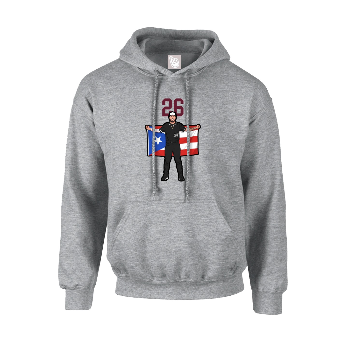 Hoodie — Number Top in Grey