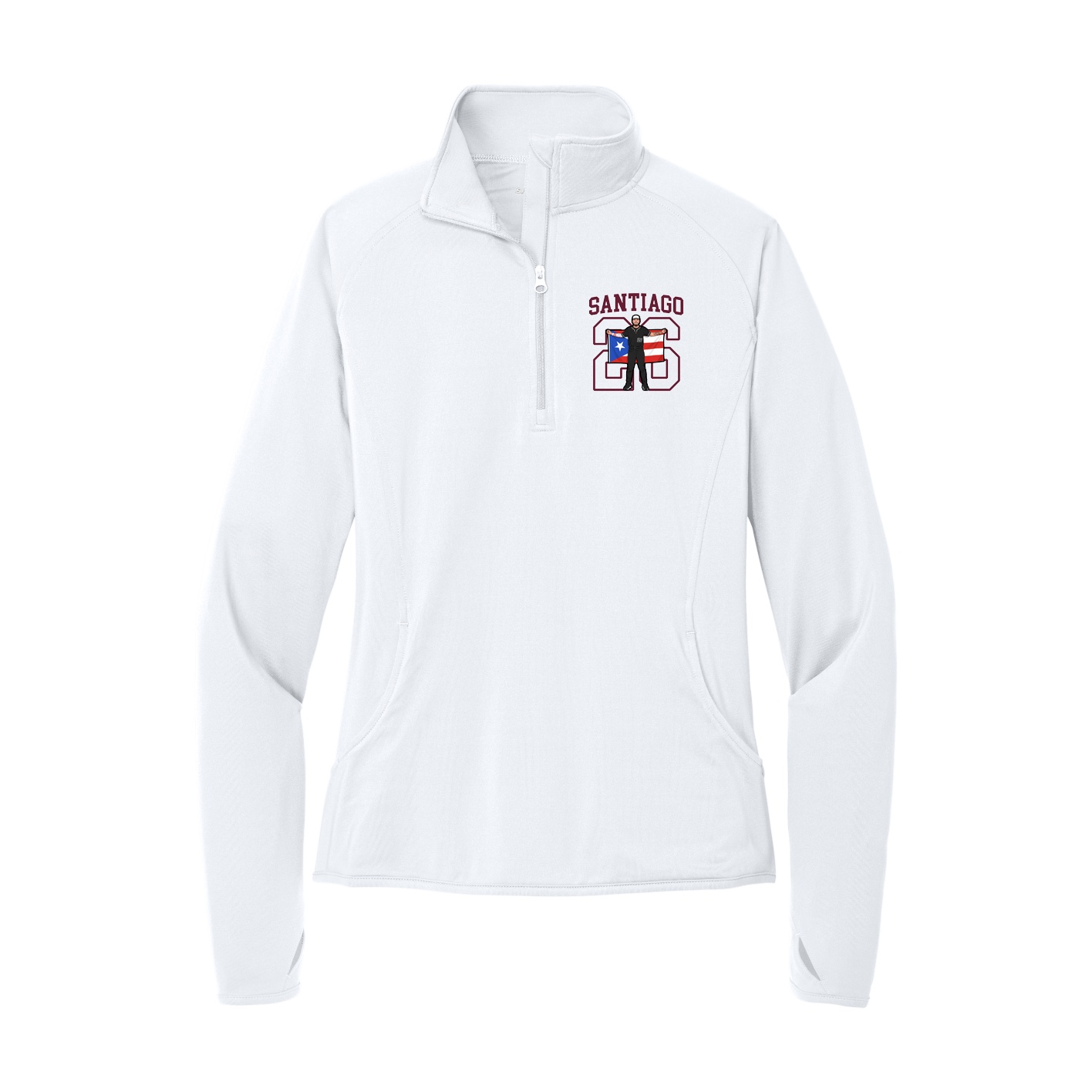 Women's Q-Zip Pullover — Shirsey in White