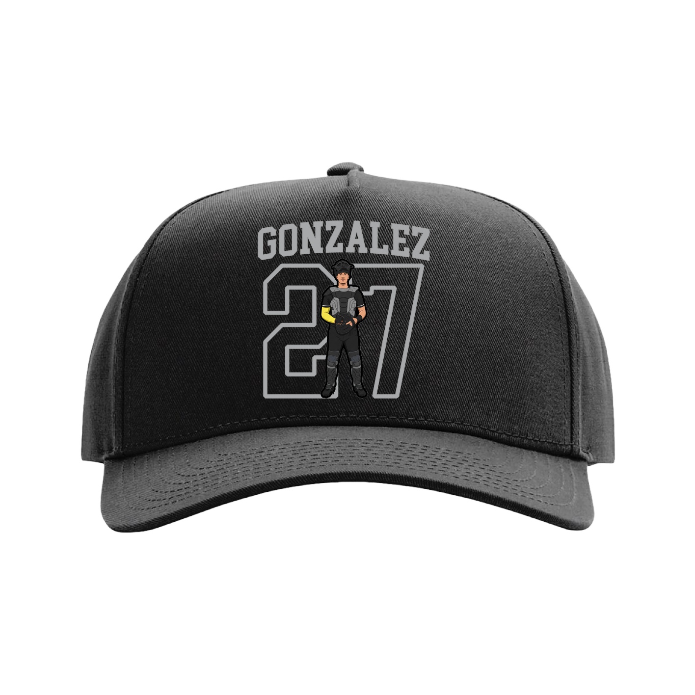 Full Fabric Five-Panel Champ Cap — Shirsey in Black