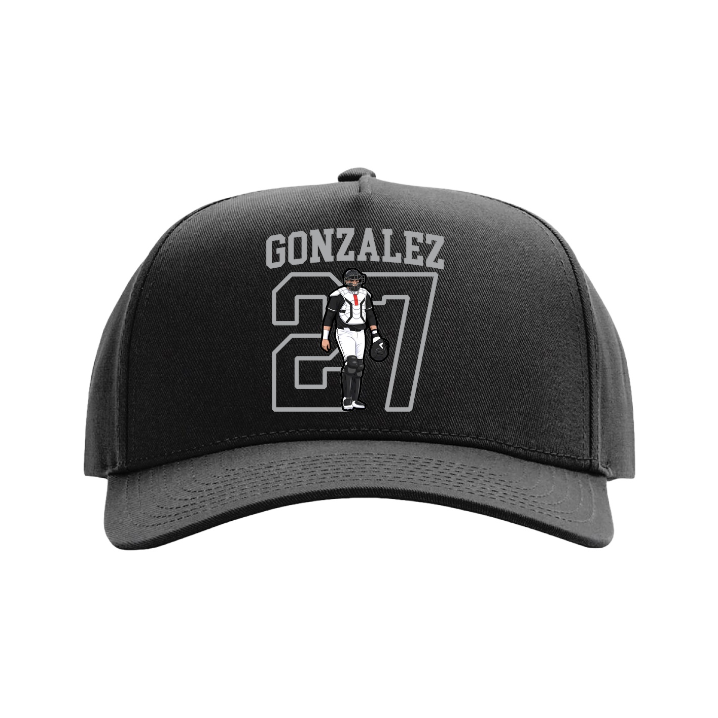Full Fabric Five-Panel Champ Cap — Shirsey in Black