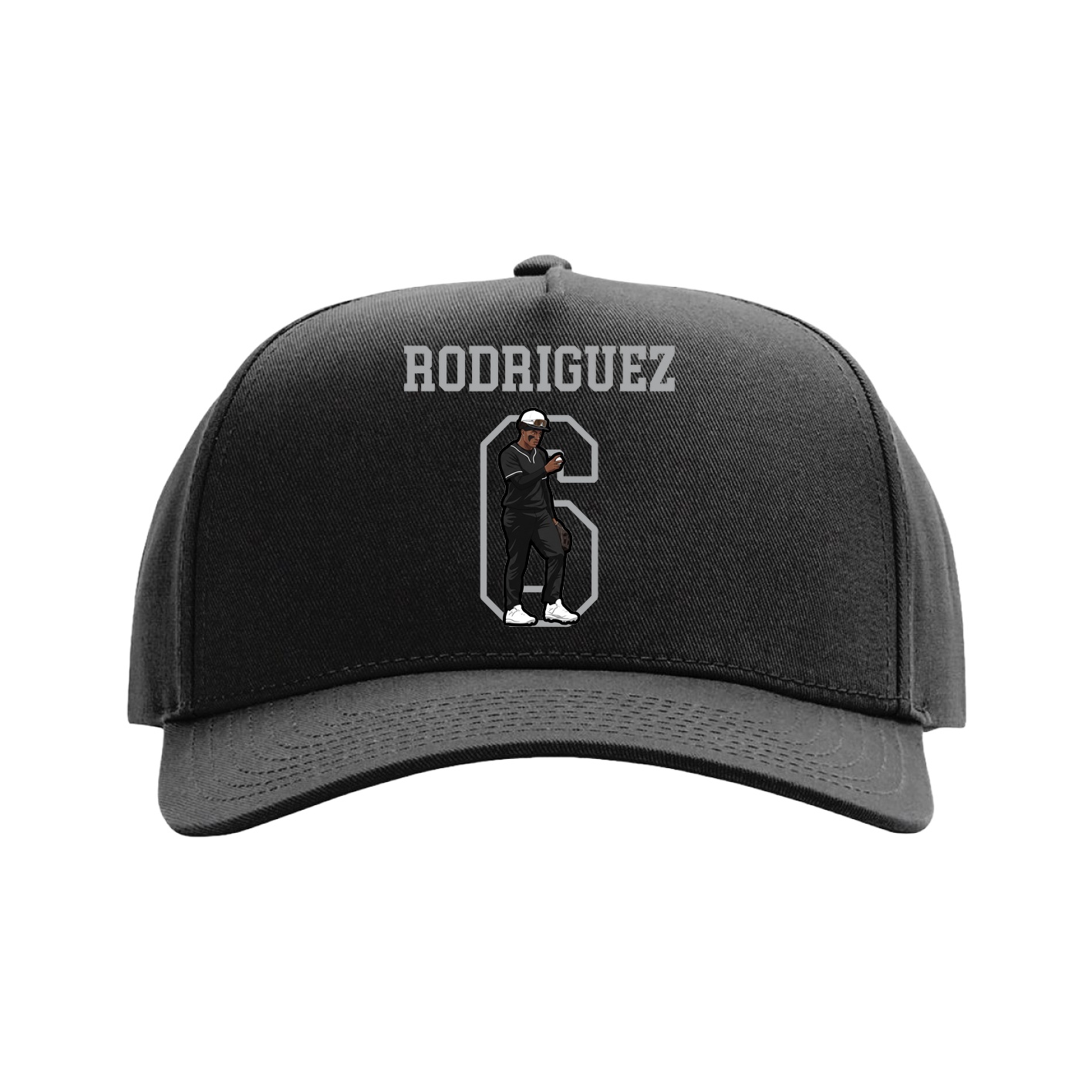 Full Fabric Five-Panel Champ Cap — Shirsey in Black