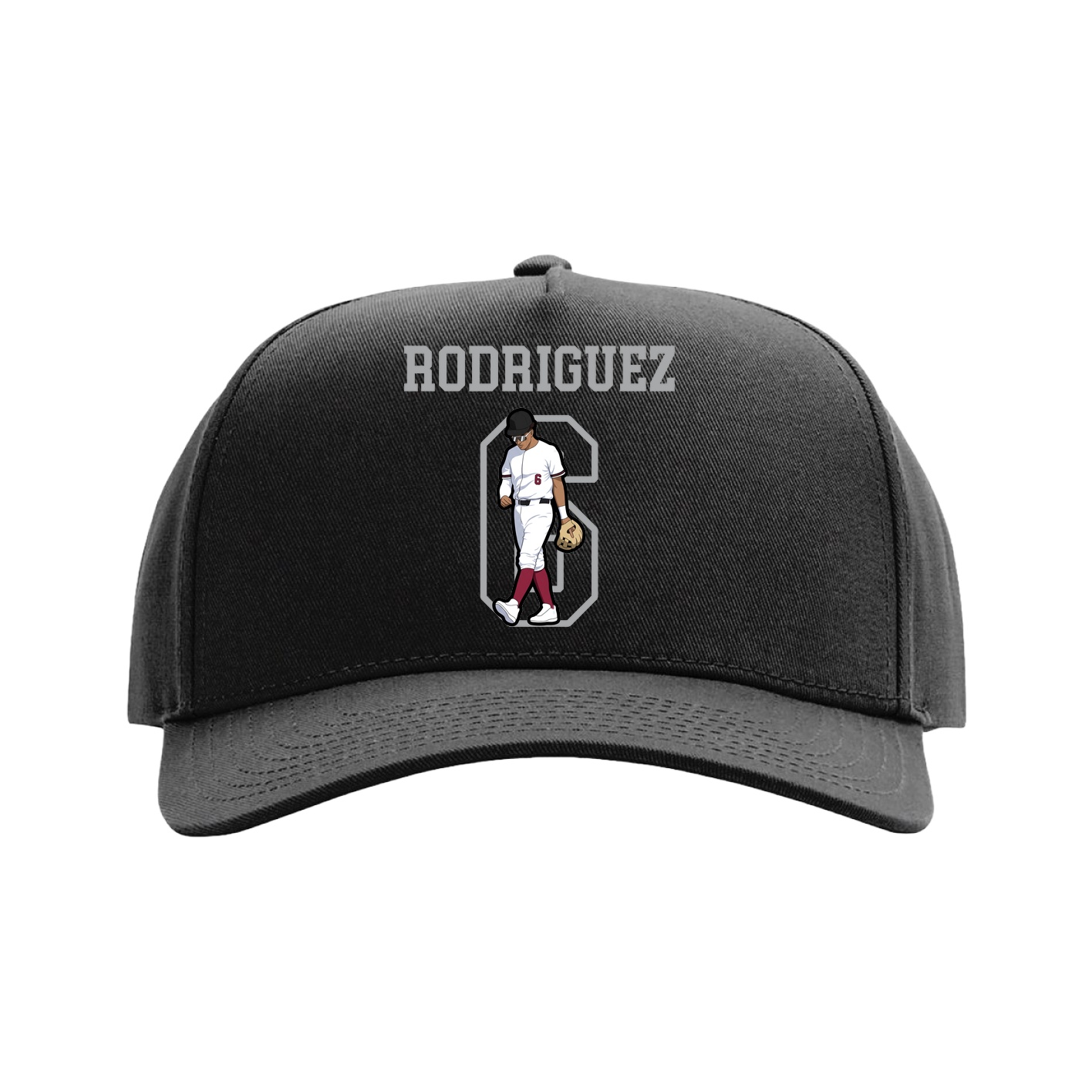 Full Fabric Five-Panel Champ Cap — Shirsey in Black