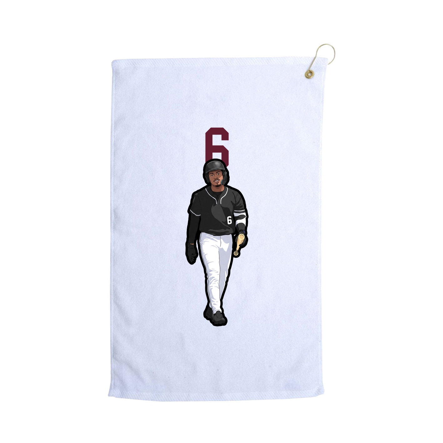 Golf Towel — Number Top in White