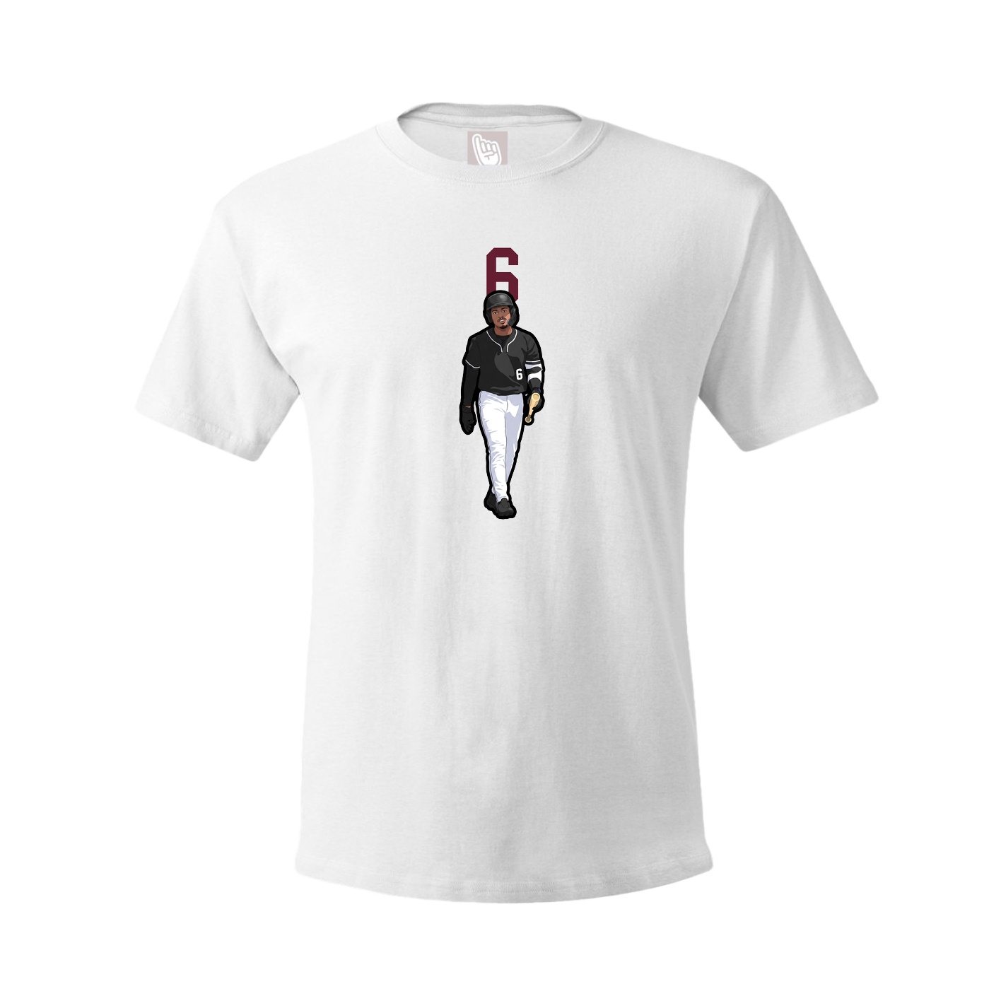 Youth Tee — Number Top in White