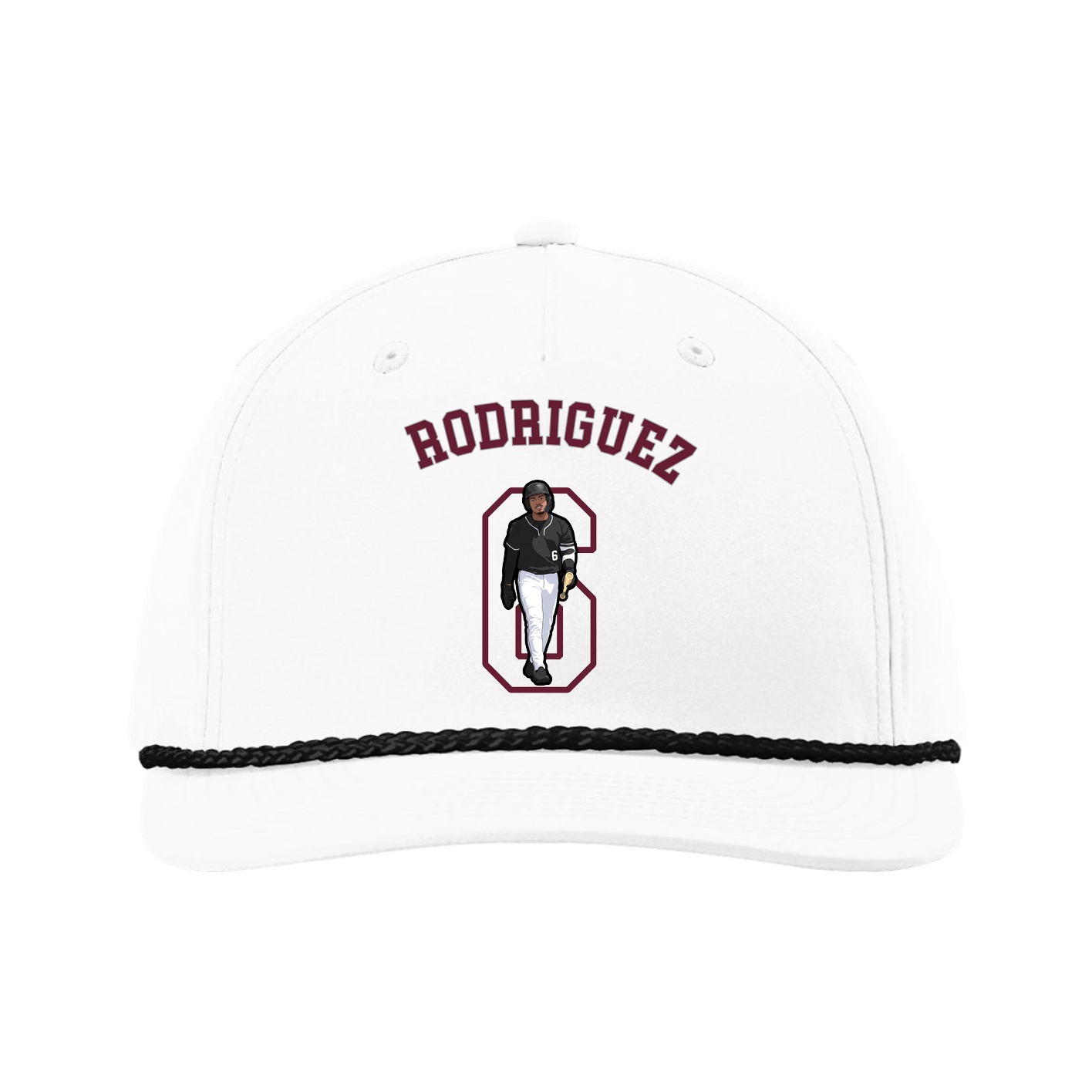 Five-Panel Classic Rope Cap — Shirsey Arch in White