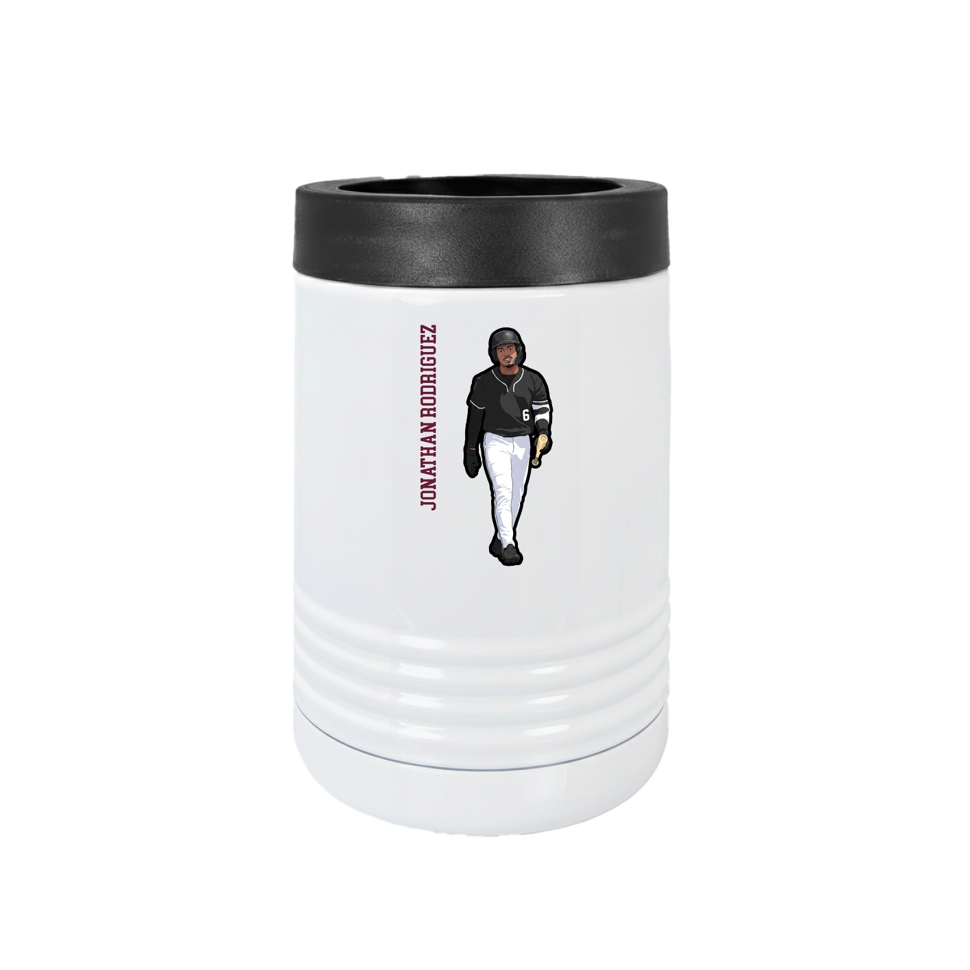 Beverage Holder — Name Vertical in White