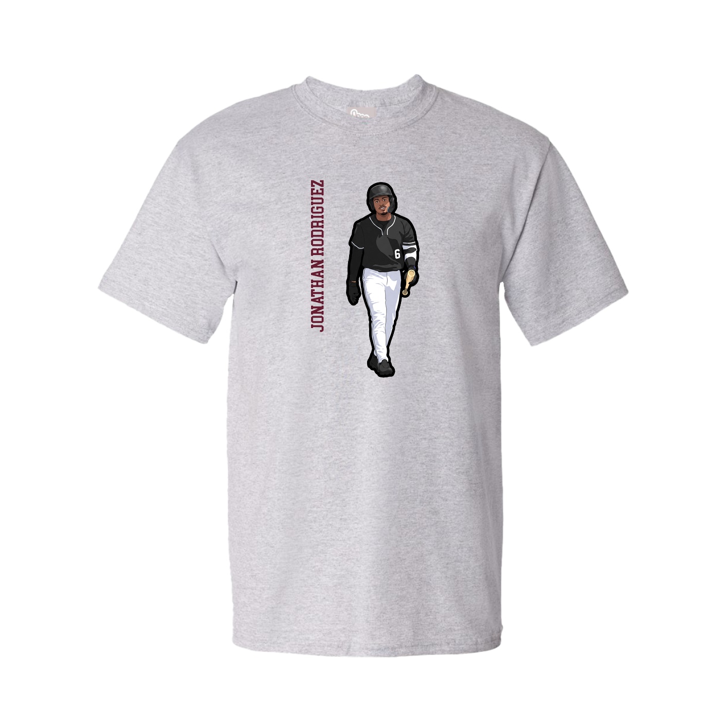 Tee — Name Vertical in Grey