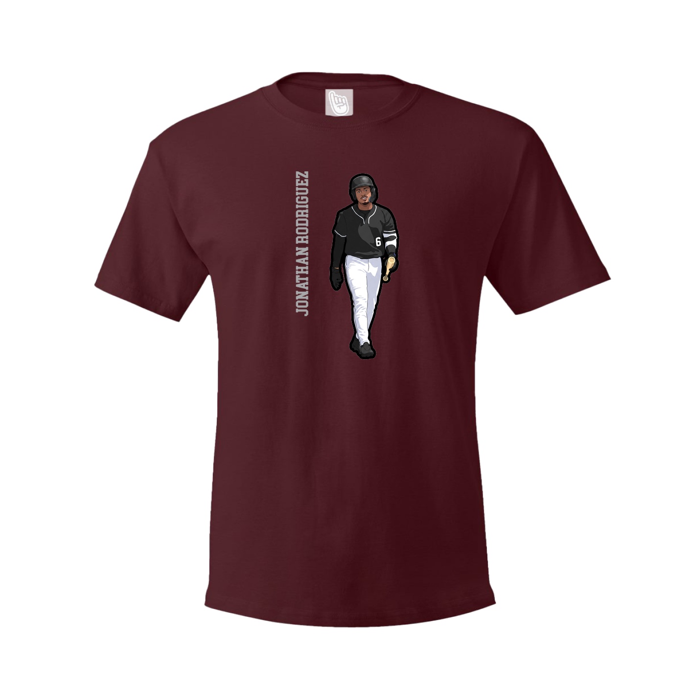 Youth Tee — Name Vertical in Maroon