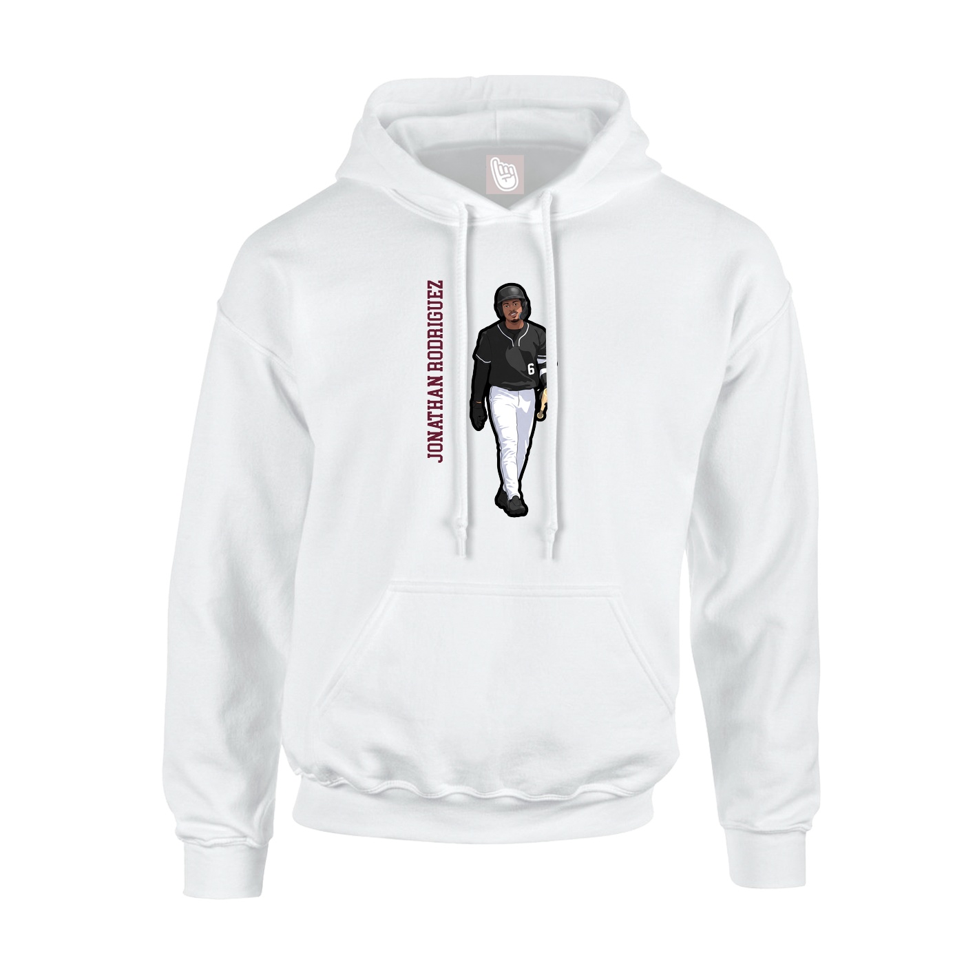 Youth Hoodie — Name Vertical in White