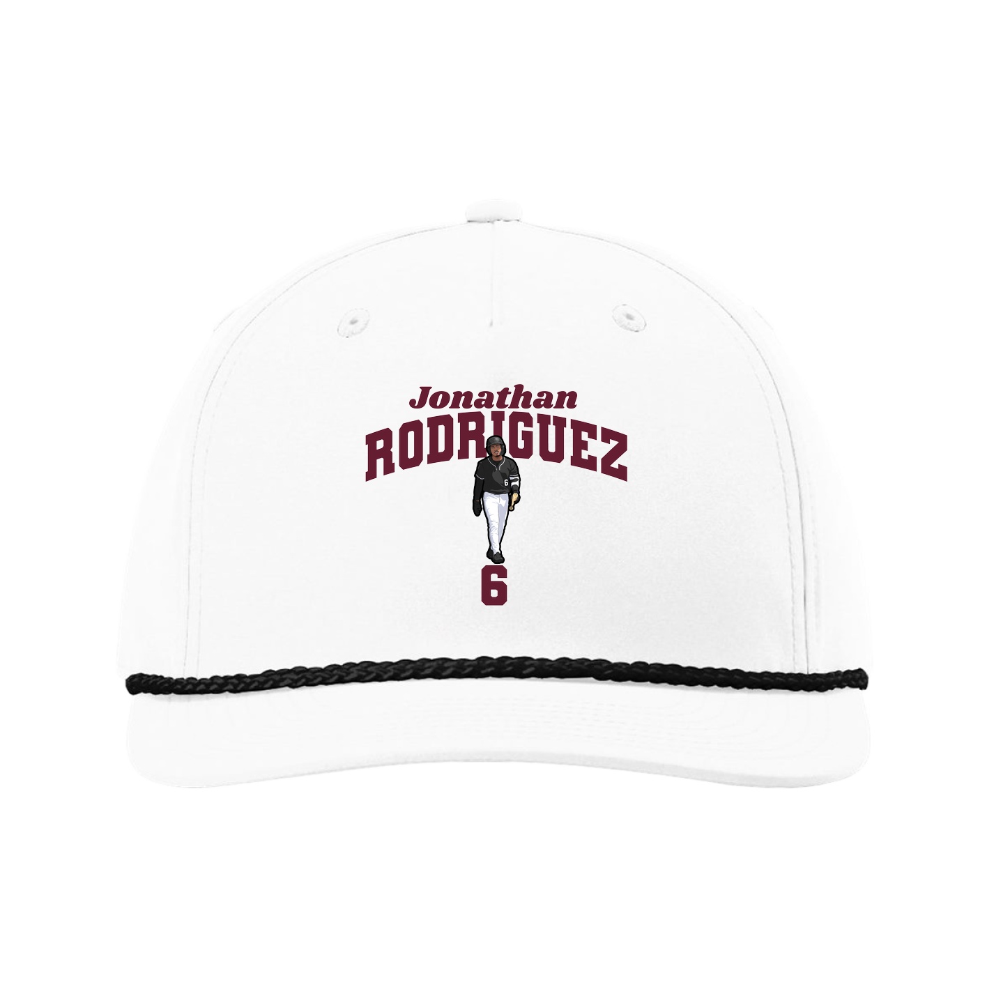 Five-Panel Classic Rope Cap — Signature Arch in White