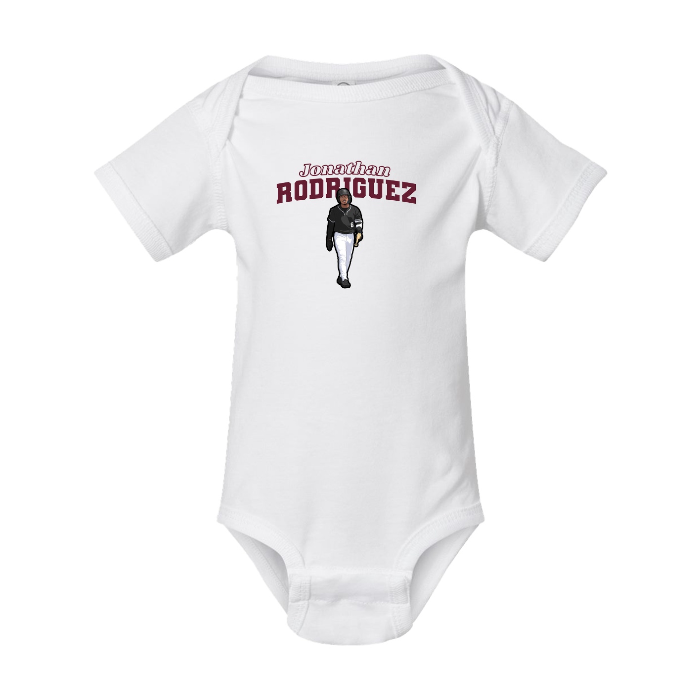 Baby Onesie — Name Arch in White