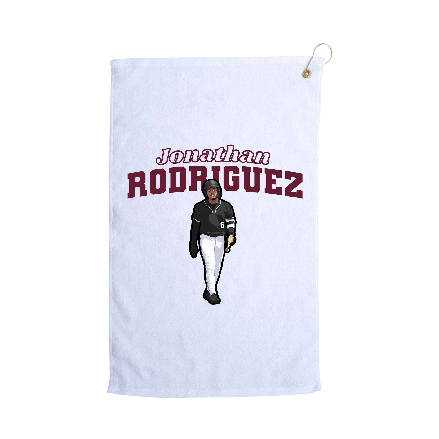 Golf Towel — Name Arch in White