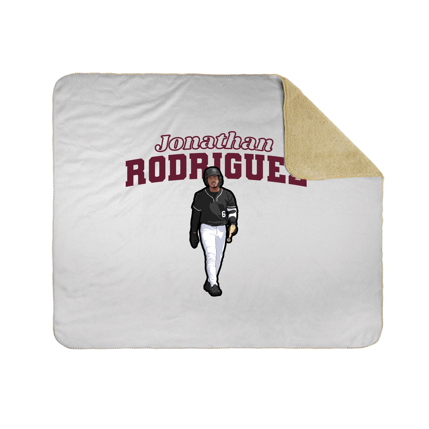 Throw Blanket — Name Arch in White