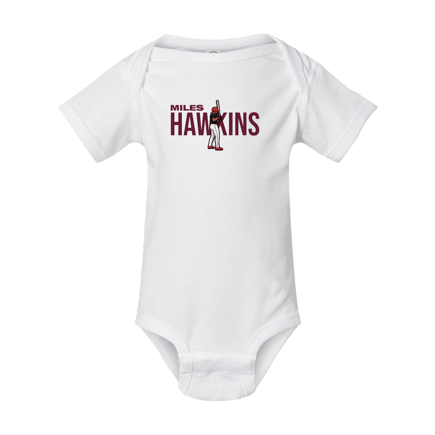 Baby Onesie — Player Name in White