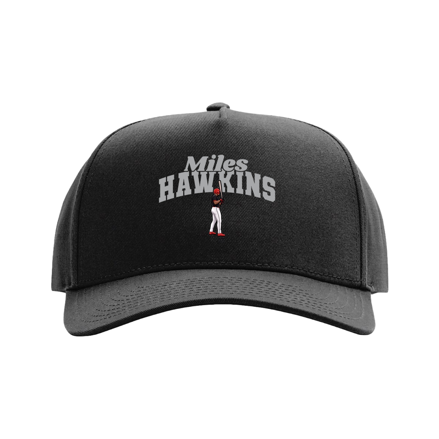 Full Fabric Five-Panel Champ Cap — Signature Arch in Black