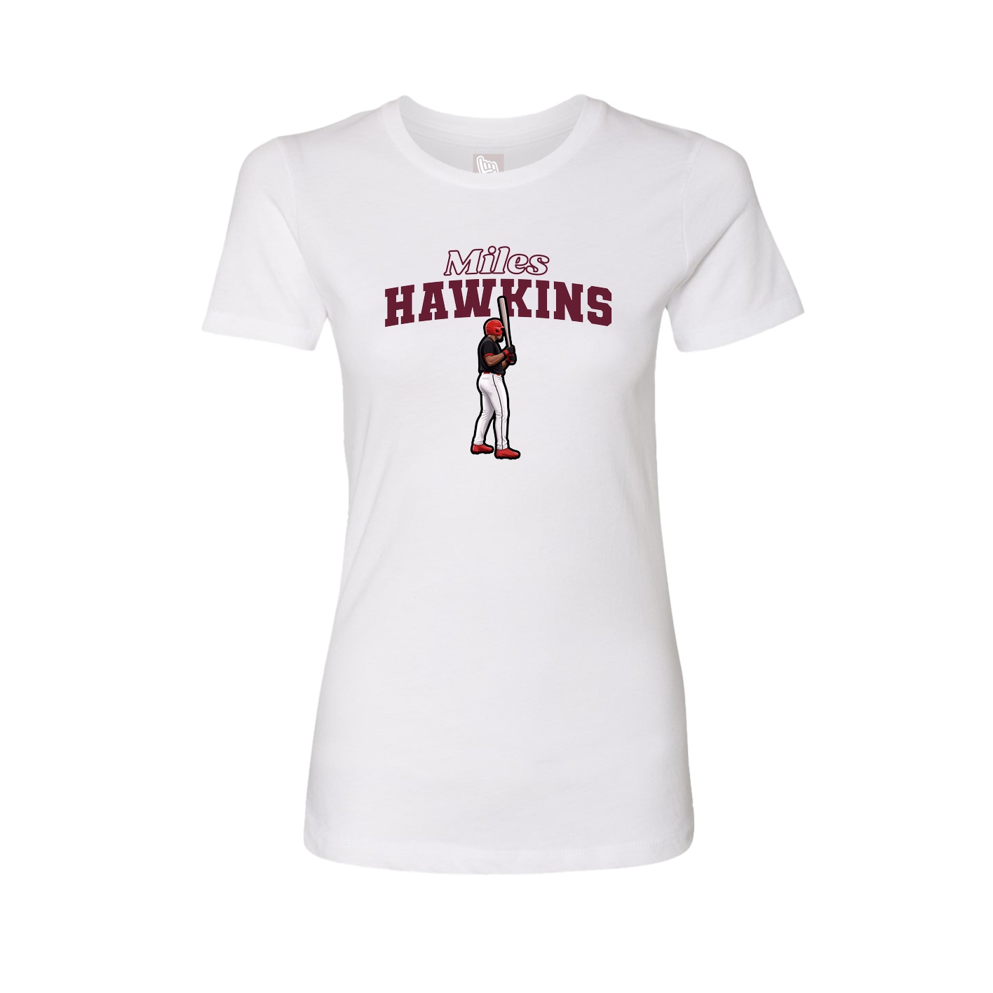 Fitted Women's Tee — Name Arch in White