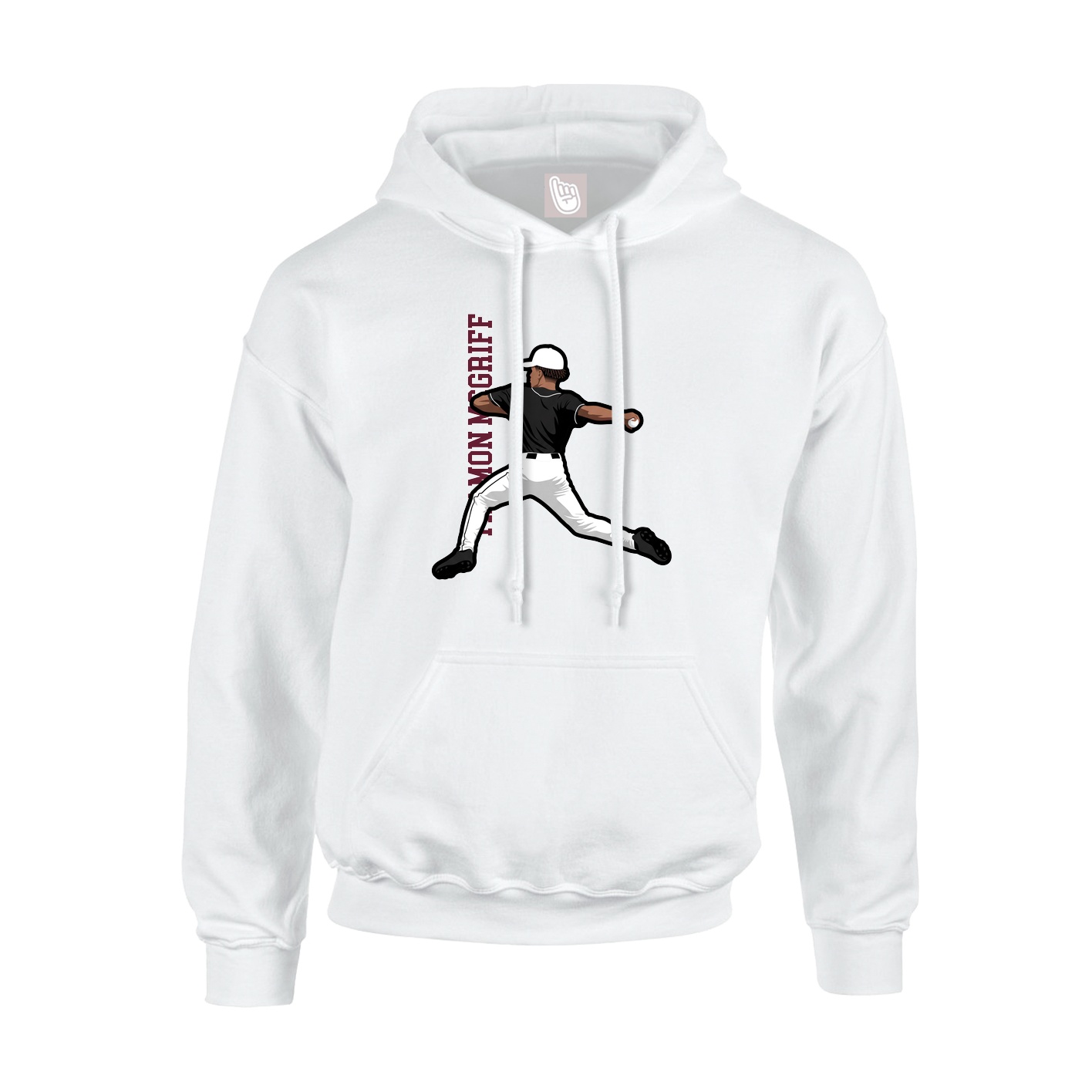 Hoodie — Name Vertical in White