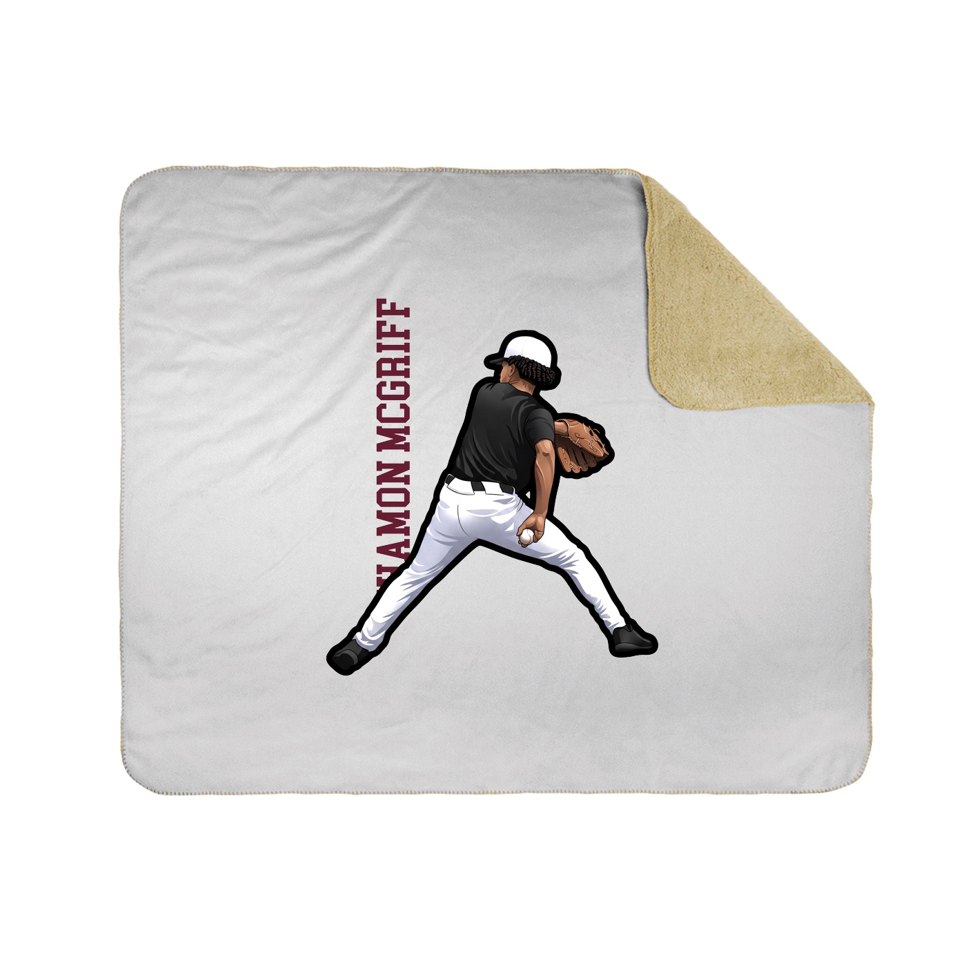 Throw Blanket — Name Vertical in White
