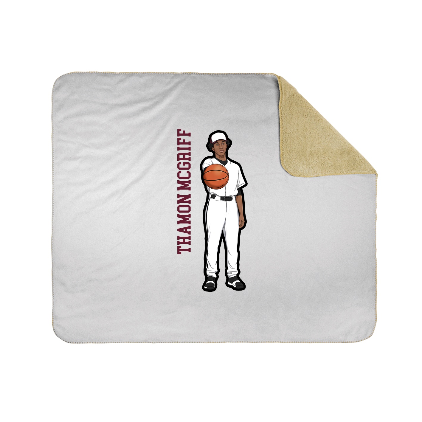 Throw Blanket — Name Vertical in White