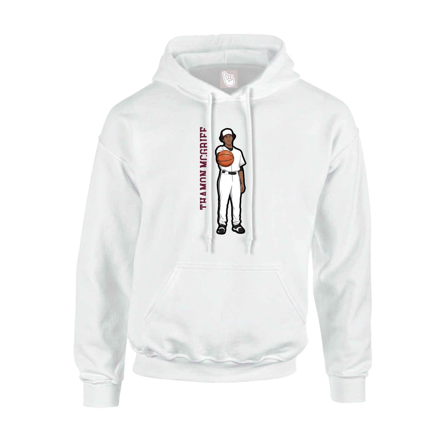 Youth Hoodie — Name Vertical in White