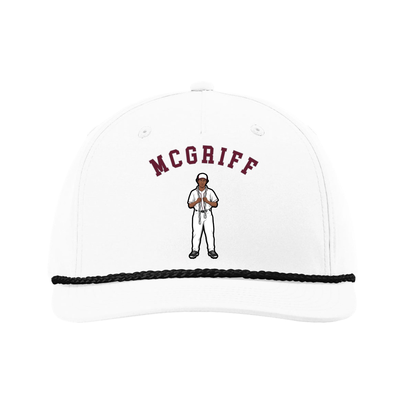 Five-Panel Classic Rope Cap — Shirsey Arch in White