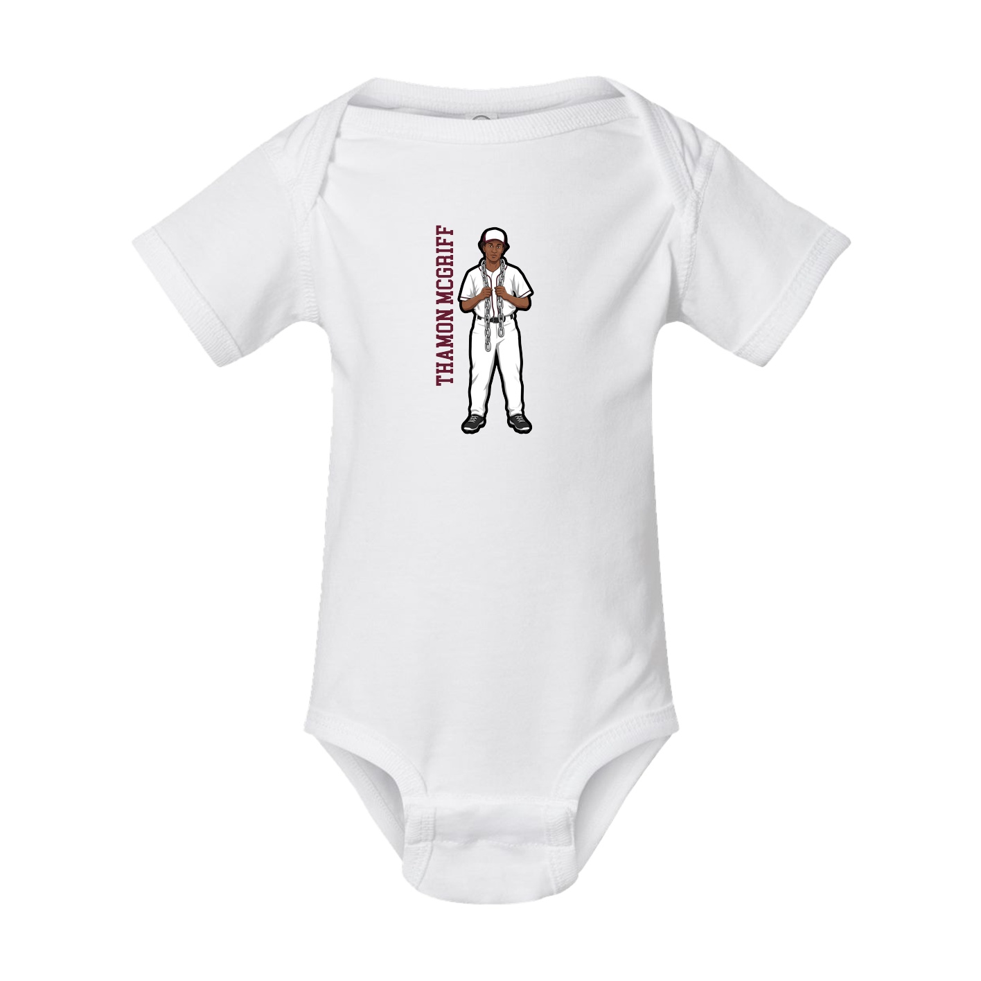 Baby Onesie — Name Vertical in White
