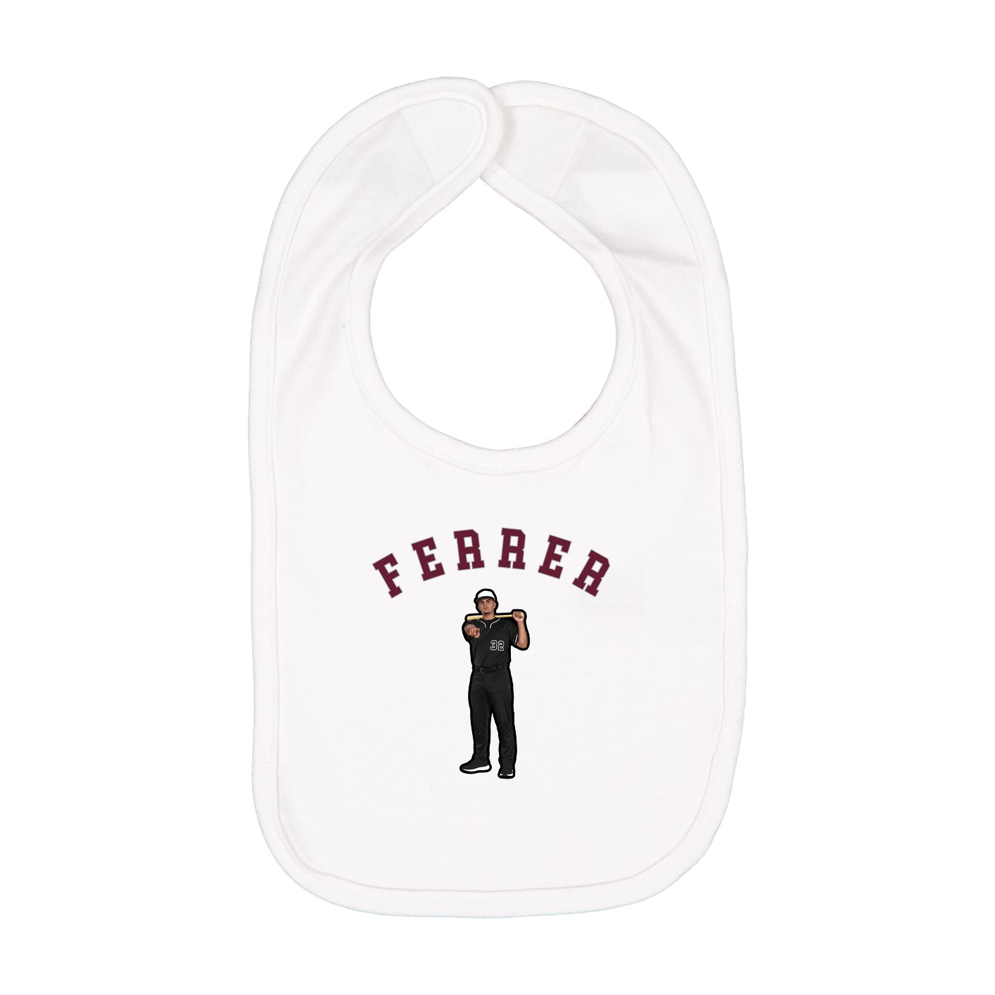 Infant Bib — Shirsey Arch in White