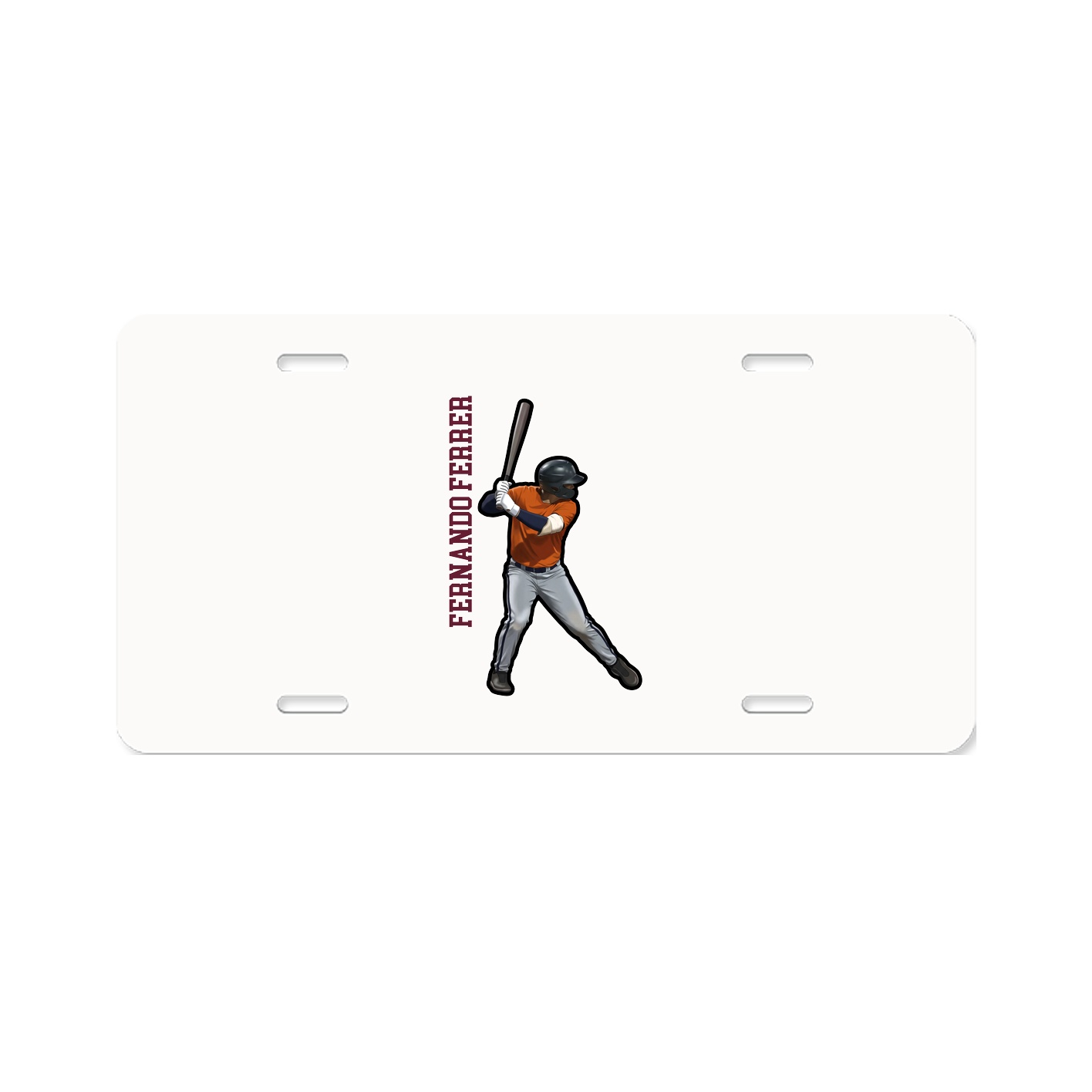 License Plate — Name Vertical in Classic