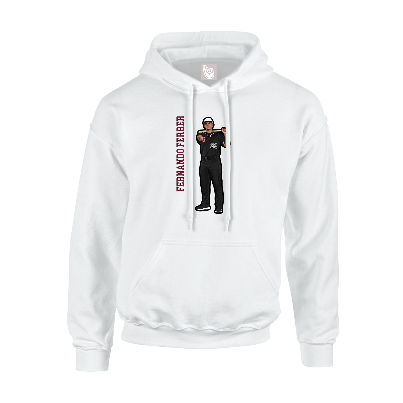 Youth Hoodie — Name Vertical in White