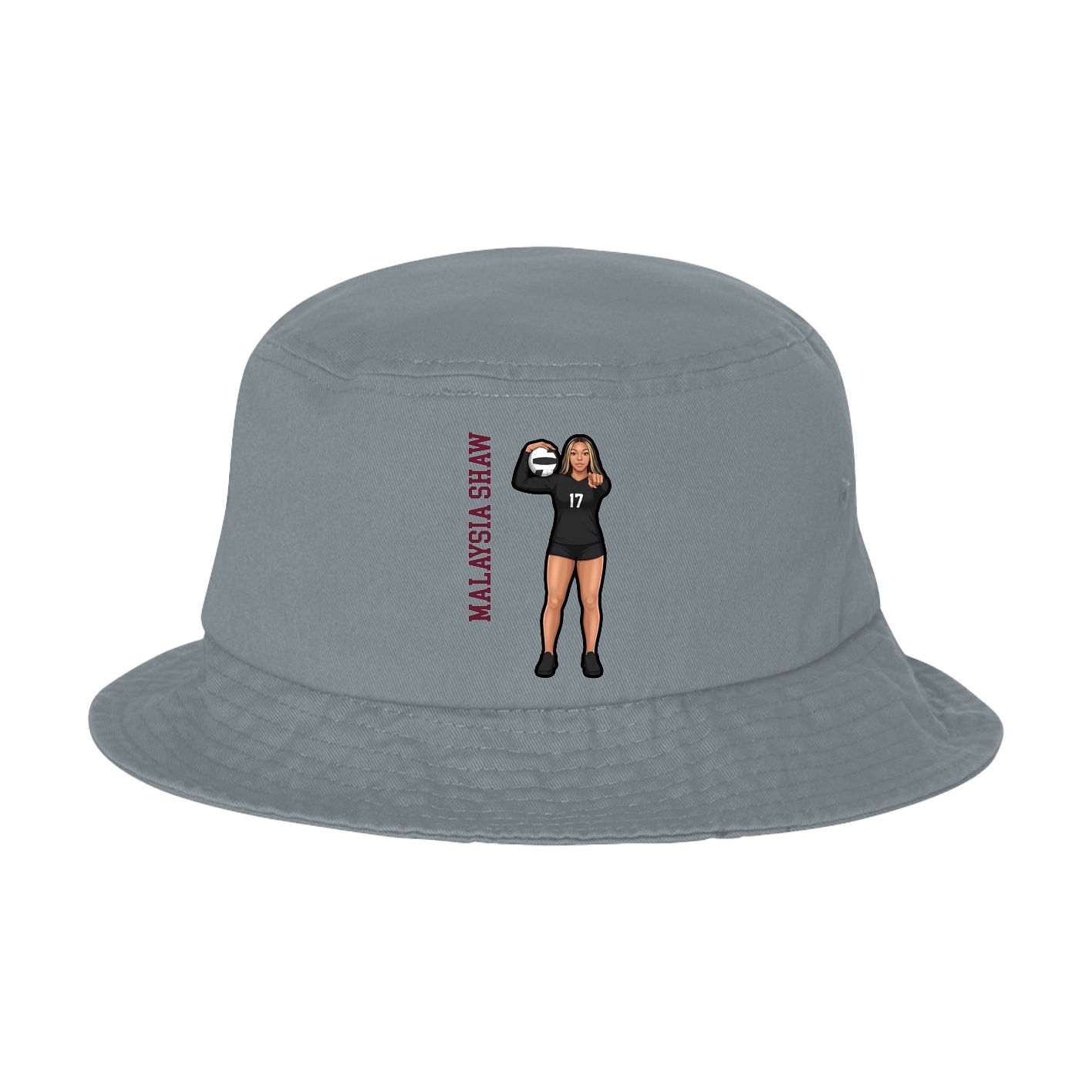Bucket Cap — Name Vertical in Grey