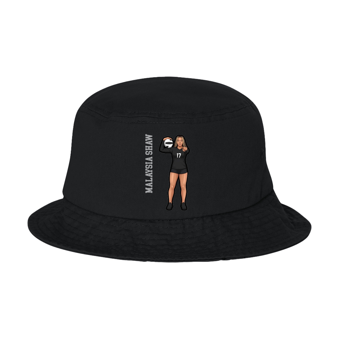 Bucket Cap — Name Vertical in Black