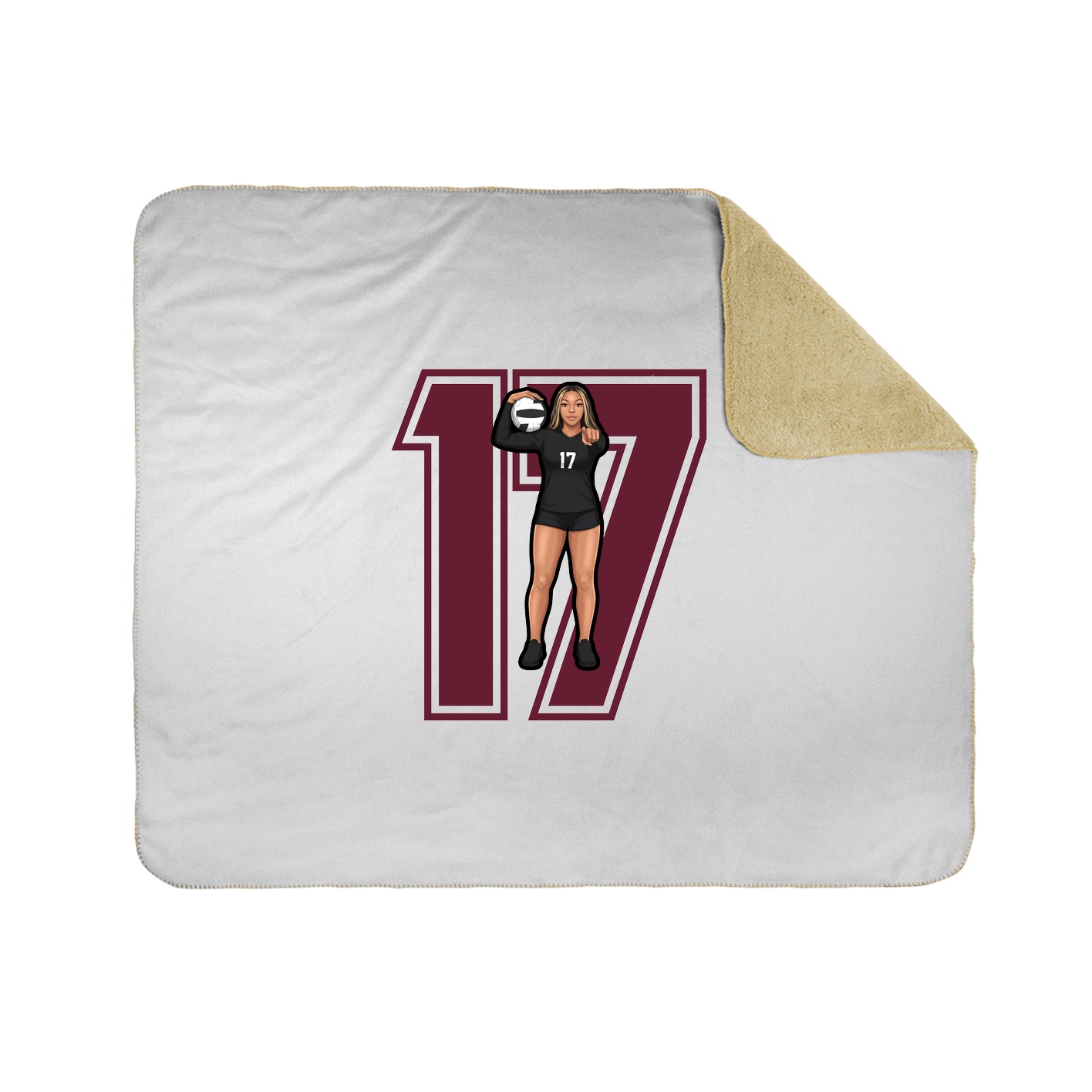 Throw Blanket — Number in White